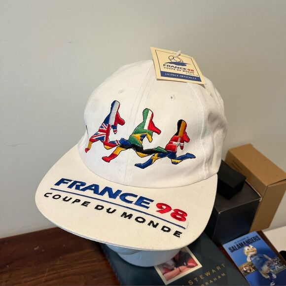 New Vintage French France 98 World Cup Snapback Hat Cap FIFA Embroidered Soccer - Picture 1 of 11